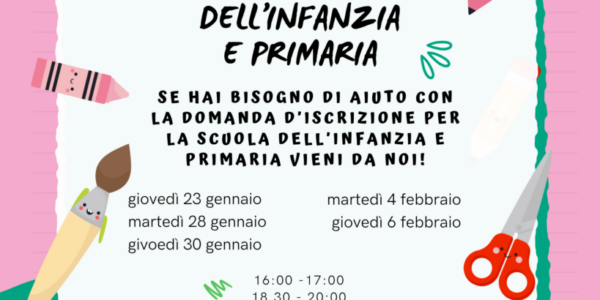 Supporto iscrizioni scuole infanzia e primaria