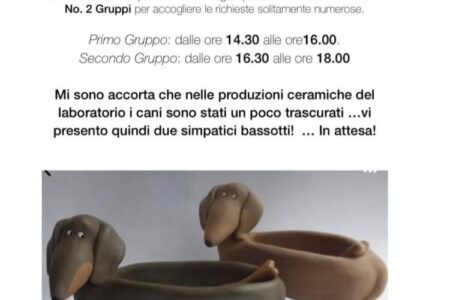 Riprendono i corsi in Bottega Arte Ceramica da gennaio 2025